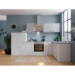 Respekta Winkelküche KBL310WWBSCG 310 X 172 Cm Weiß-Beton Optik -Küchenblick Verkaufsgeschäft L310WWBSCG Kuechenzeile 02
