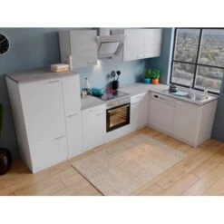 Respekta Winkelküche KBL310WWBSCG 310 X 172 Cm Weiß-Beton Optik -Küchenblick Verkaufsgeschäft L310WWBSCG Kuechenzeile 03