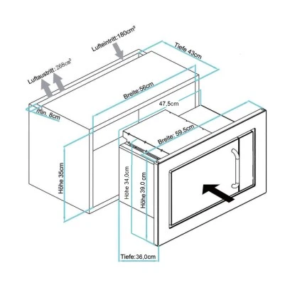 Respekta Einbau-Mikrowelle MW 800 Edelstahl Mit Grill-Funktion 800 W 3 Respekta Einbau-Mikrowelle MW 800 Edelstahl Mit Grill-Funktion 800 W – Bild 3